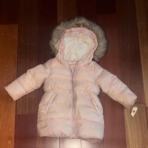 GAP Baby Pink Jacket with Faux Fur Lining